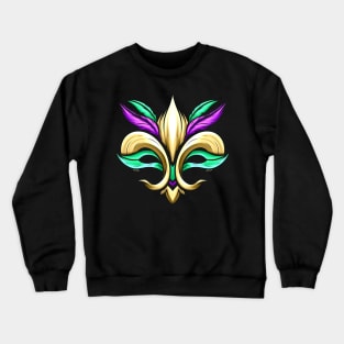 Combination Of Mask And Fleur De Lis For Mardi Gras Crewneck Sweatshirt